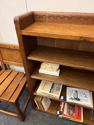 Lot 132 - A Robert 'Mouseman' Thompson oak open bookcase