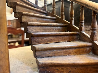 Lot 64 - A mahogany architectural staircase model
