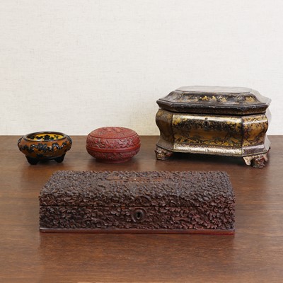 Lot 182 - A Chinese gilt-lacquered box