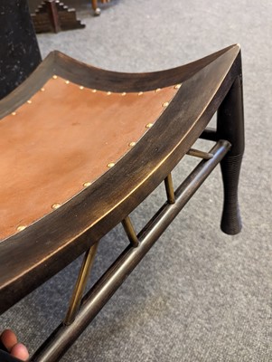 Lot 89 - An ebonised Thebes stool