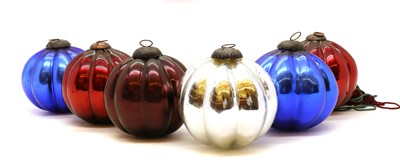 Lot 233 - Six large glass baubles