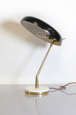 Lot 245 - An Italian brass and marble desk lamp