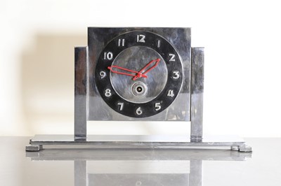 Lot 203A - An Art Deco silvered-bronze mantel clock