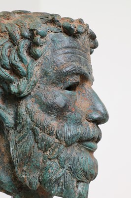 Lot 224 - A patinated bronze head