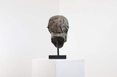 Lot 224 - A patinated bronze head