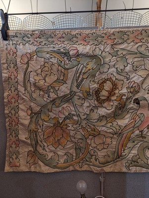 Lot 98 - An Arts and Crafts embroidered wall hanging