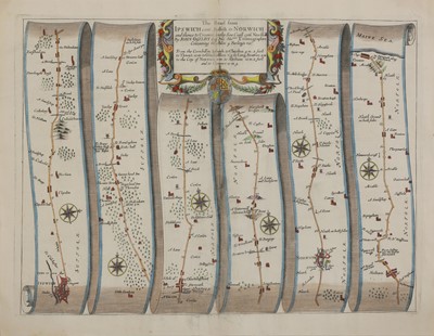 Lot 44 - Three Road Maps by John OGILBY