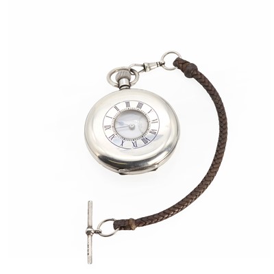Lot 1430 - A silver side wind half hunter pocket watch, by J W Benson