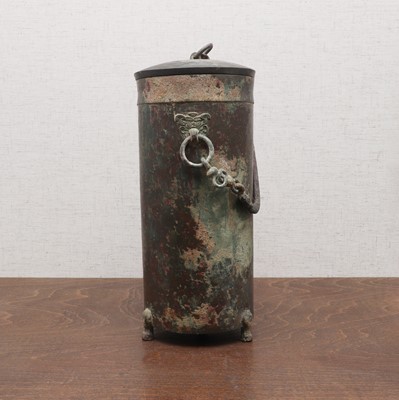 Lot 230 - A Chinese bronze tilianghu and cover