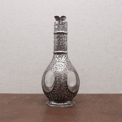 Lot 179 - A Chinese export silver glug decanter