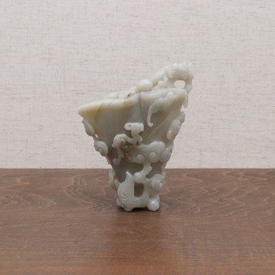 Lot 369 - A Chinese jade libation cup
