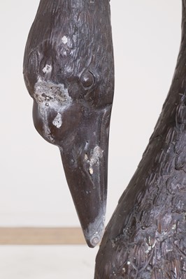 Lot 66 - A pair of patinated bronze geese