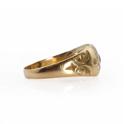 Lot 1165 - An 18ct gold sapphire and diamond ring