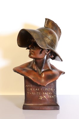 Lot 120 - A Goldscheider cold-painted terracotta bust