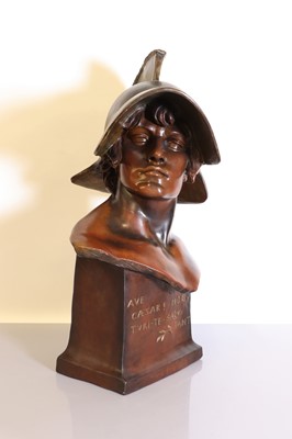 Lot 120 - A Goldscheider cold-painted terracotta bust