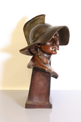 Lot 120 - A Goldscheider cold-painted terracotta bust