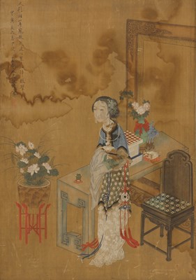 Lot 276 - A Chinese gouache painting