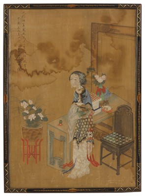 Lot 276 - A Chinese gouache painting