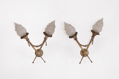 Lot 547 - A pair of gilt-bronze wall lights