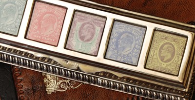 Lot 79 - A silver five division stamp box