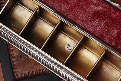 Lot 79 - A silver five division stamp box