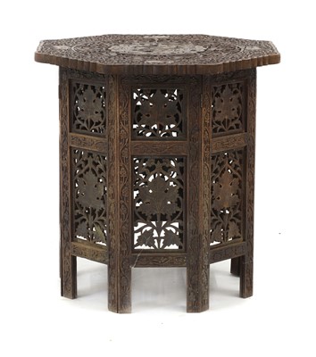 Lot 383 - A hardwood octagonal side table