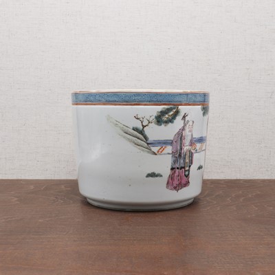 Lot 353 - A Chinese famille rose brush pot