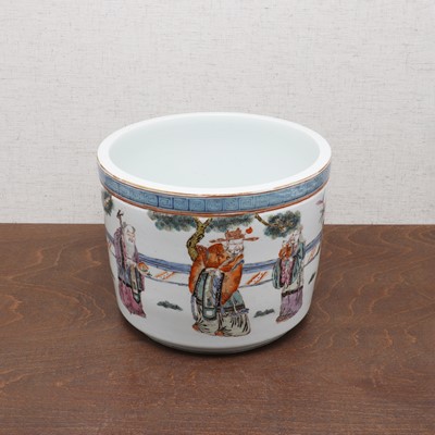 Lot 353 - A Chinese famille rose brush pot