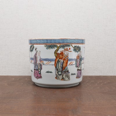 Lot 353 - A Chinese famille rose brush pot