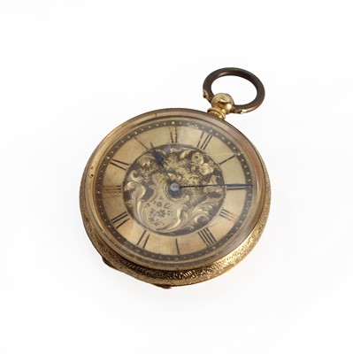 Lot 1423 - An 18ct gold open faced key wind pocket watch