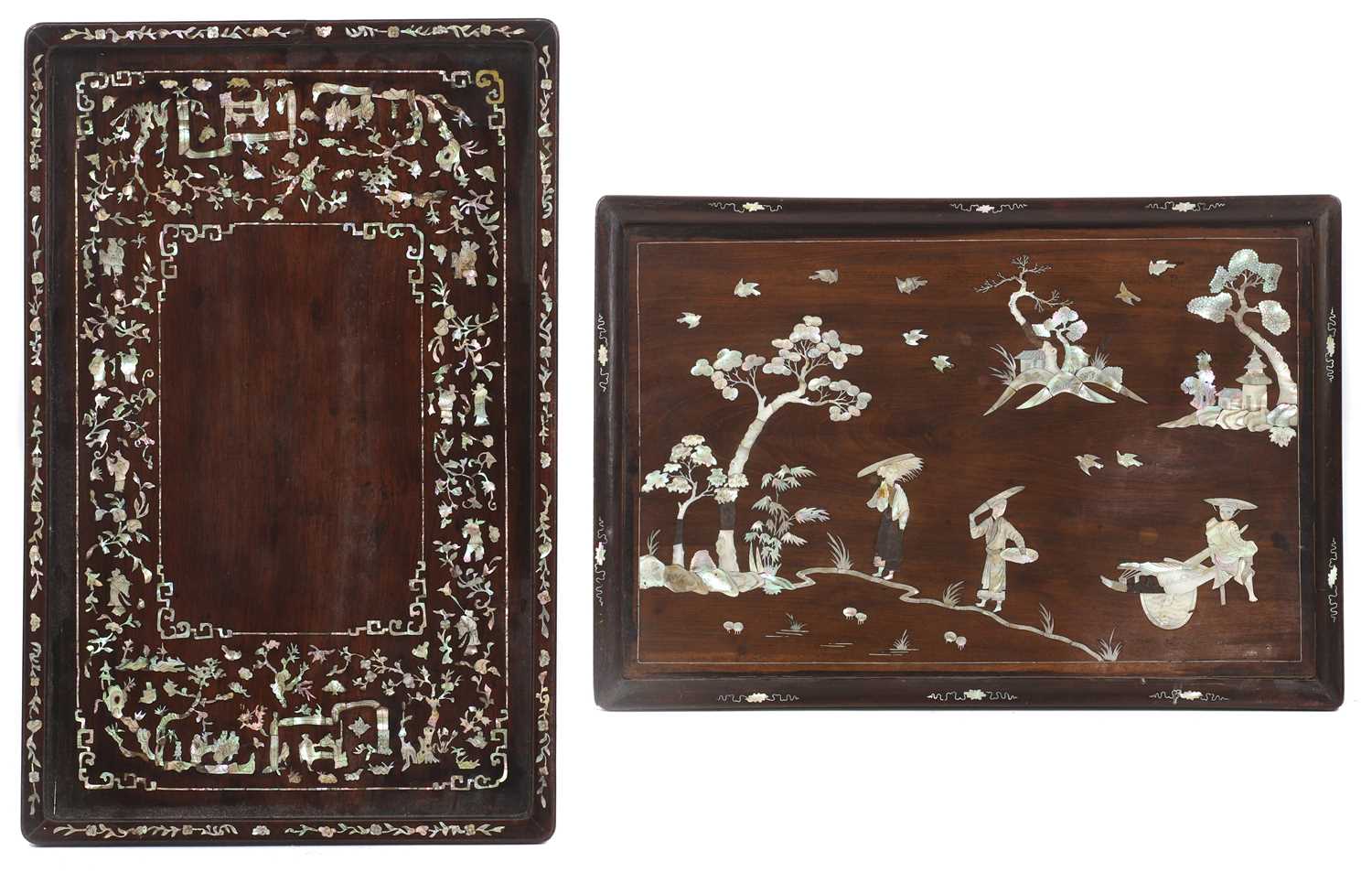 Lot 184 - A Chinese wood tray