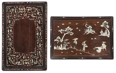 Lot 184 - A Chinese wood tray