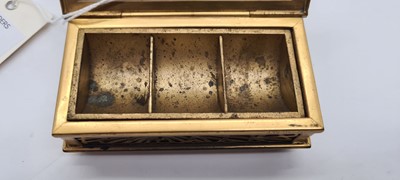 Lot 98 - A Tiffany Studios 'Pine Needle' pattern stamp box