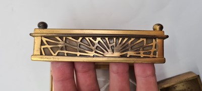 Lot 98 - A Tiffany Studios 'Pine Needle' pattern stamp box