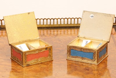 Lot 100 - A pair of Tiffany Studios 'His and Hers' stamp boxes