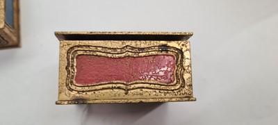 Lot 100 - A pair of Tiffany Studios 'His and Hers' stamp boxes