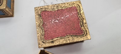Lot 100 - A pair of Tiffany Studios 'His and Hers' stamp boxes