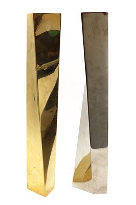 Lot 155A - Two Alessi Crevasse flower vases