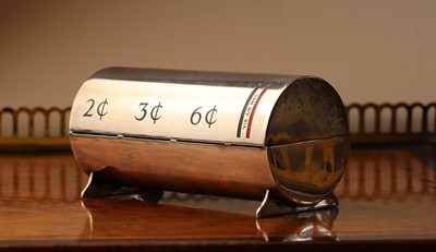 Lot 80 - An American silver and enamelled stamp dispenser