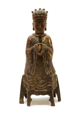 Lot 199 - A painted iron Daoist figure