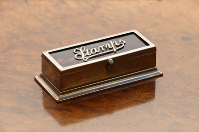 Lot 72 - A silver and tortoiseshell stamp box