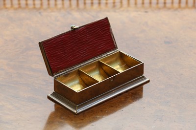Lot 72 - A silver and tortoiseshell stamp box