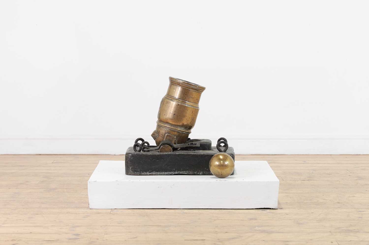 Lot 336 - A George III brass mortar by Jan Verbruggen