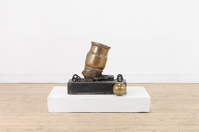 Lot 336 - A George III brass mortar by Jan Verbruggen