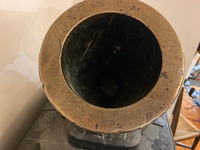 Lot 336 - A George III brass mortar by Jan Verbruggen