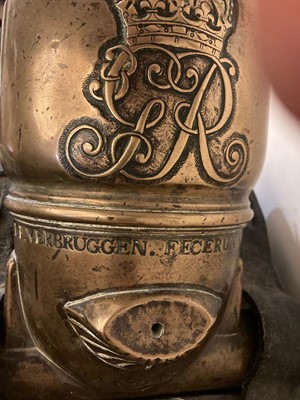 Lot 336 - A George III brass mortar by Jan Verbruggen