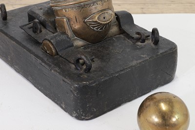 Lot 336 - A George III brass mortar by Jan Verbruggen