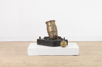 Lot 336 - A George III brass mortar by Jan Verbruggen