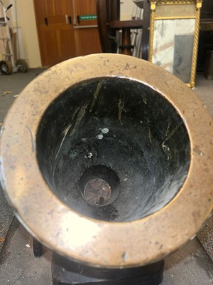 Lot 336 - A George III brass mortar by Jan Verbruggen