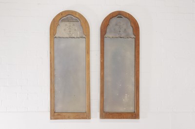 Lot 122 - A pair of pine Art Deco mirrors